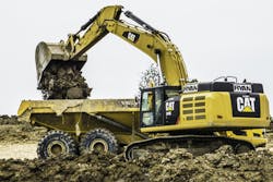 Cat-excavator-loads-ADT-for-Ryan-Central