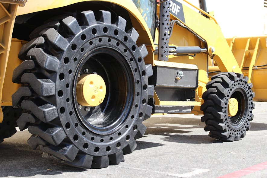 McLaren NuAir Solid Cushion Tires Now for Front & Rear of Backhoes