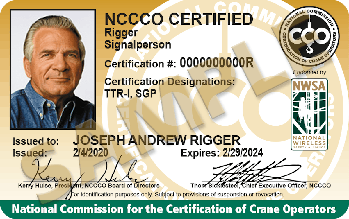 NCCCO NWSA Launch Rigger Certification Construction Equipment