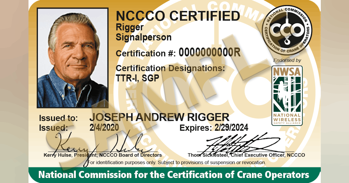 NCCCO NWSA Launch Rigger Certification Construction Equipment NCCCO NWSA Launch Rigger Certification Construction Equipment