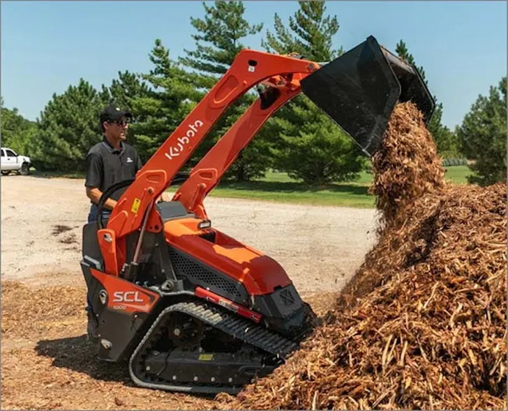 Standing Track Loader Kubota SCL 1000 Mini, Stand-On Track Skid Steer Loader | Construction ...