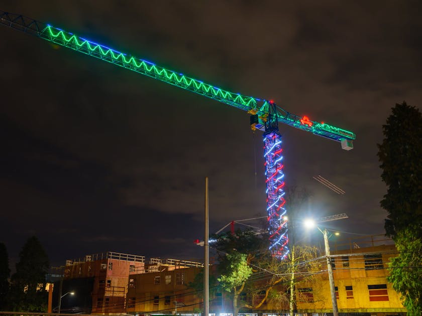 [PHOTOS] Seattle Co. Holds Holiday Lights Crane Contest Construction