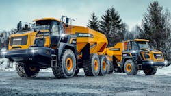Hyundai's new ADTs carry payloads of 30 and 45 tons and are matched with the company's larger excavators and wheel loaders. Hyundai's new ADTs carry payloads of 30 and 45 tons and are matched with the company's larger excavators and wheel loaders.