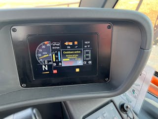 Above, the truck&rsquo;s monitor is basic and workman- like. IUOE Local 649 operators were not disappointed that it isn&rsquo;t a &ldquo;fancy&rdquo; touchscreen.