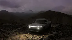 A Rivian electric pickup. The joint venture with Mercedes will see the company expanding into electric vans.