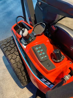 Kubota turf mower is 100 percent electric, with controls that allow software to &apos;drive&apos; the machine.
