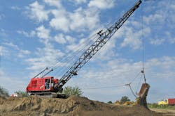 The Museum&rsquo;s newly restored 1942 Manitowoc 3500 dragline at work.