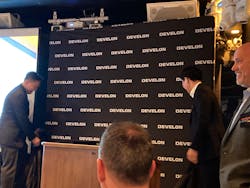 The new brand is unveiled. From left: Edward Song, Chris Jeong, and Todd Roecker. The new brand is unveiled. From left: Edward Song, Chris Jeong, and Todd Roecker.