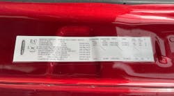 This vehicle certification label calls for steer tires with a Load Range H to support the front axle GAWR of 13,220 lb., while the rear axles require tires with a Load Range G. This vehicle certification label calls for steer tires with a Load Range H to support the front axle GAWR of 13,220 lb., while the rear axles require tires with a Load Range G.