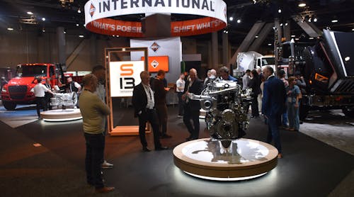 The S13 Integrated Powertrain takes a front-and-center position at International Truck&rsquo;s booth at Conexpo 2023.