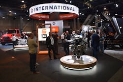 The S13 Integrated Powertrain takes a front-and-center position at International Truck’s booth at Conexpo 2023. The S13 Integrated Powertrain takes a front-and-center position at International Truck’s booth at Conexpo 2023.