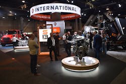 The S13 Integrated Powertrain takes a front-and-center position at International Truck&rsquo;s booth at Conexpo 2023.