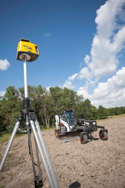 A laser and attachment combination is available from Bobcat. A laser and attachment combination is available from Bobcat.