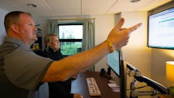 Speiser meets with Nick Young, chief estimator. Close collaboration between the equipment and estimating departments has led to big improvements in internal rate structuring. Speiser meets with Nick Young, chief estimator. Close collaboration between the equipment and estimating departments has led to big improvements in internal rate structuring.