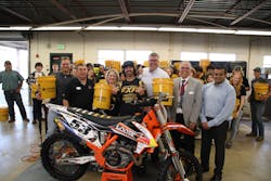 Ronnie Renner (center), 10-time X Games gold medal winner, poses with students from Lecanto High School. Ronnie Renner (center), 10-time X Games gold medal winner, poses with students from Lecanto High School.