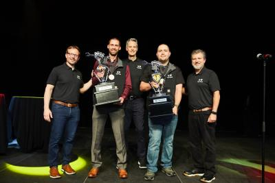 Pictured from left to right: Anthony Balkonis (VP, Service & Warranty), Nathan Reed (International Truck RWC Group), Fabio Souza (EVP, Service Solutions), Anthony DeCicco (IC Bus Wolfington Body Company), Carlos Junquera ( Dir, Supply Chain & Service).