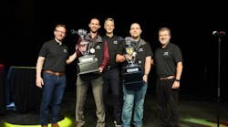 Pictured from left to right: Anthony Balkonis (VP, Service & Warranty), Nathan Reed (International Truck RWC Group), Fabio Souza (EVP, Service Solutions), Anthony DeCicco (IC Bus Wolfington Body Company), Carlos Junquera ( Dir, Supply Chain & Service). Pictured from left to right: Anthony Balkonis (VP, Service & Warranty), Nathan Reed (International Truck RWC Group), Fabio Souza (EVP, Service Solutions), Anthony DeCicco (IC Bus Wolfington Body Company), Carlos Junquera ( Dir, Supply Chain & Service).