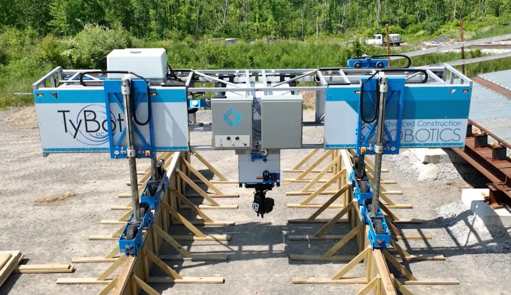 Robot Op Rails Rebar tying robot eliminates need for screed rails | Construction Equipment