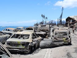 Cars destroyed in the Maui wildfires Cars destroyed in the Maui wildfires