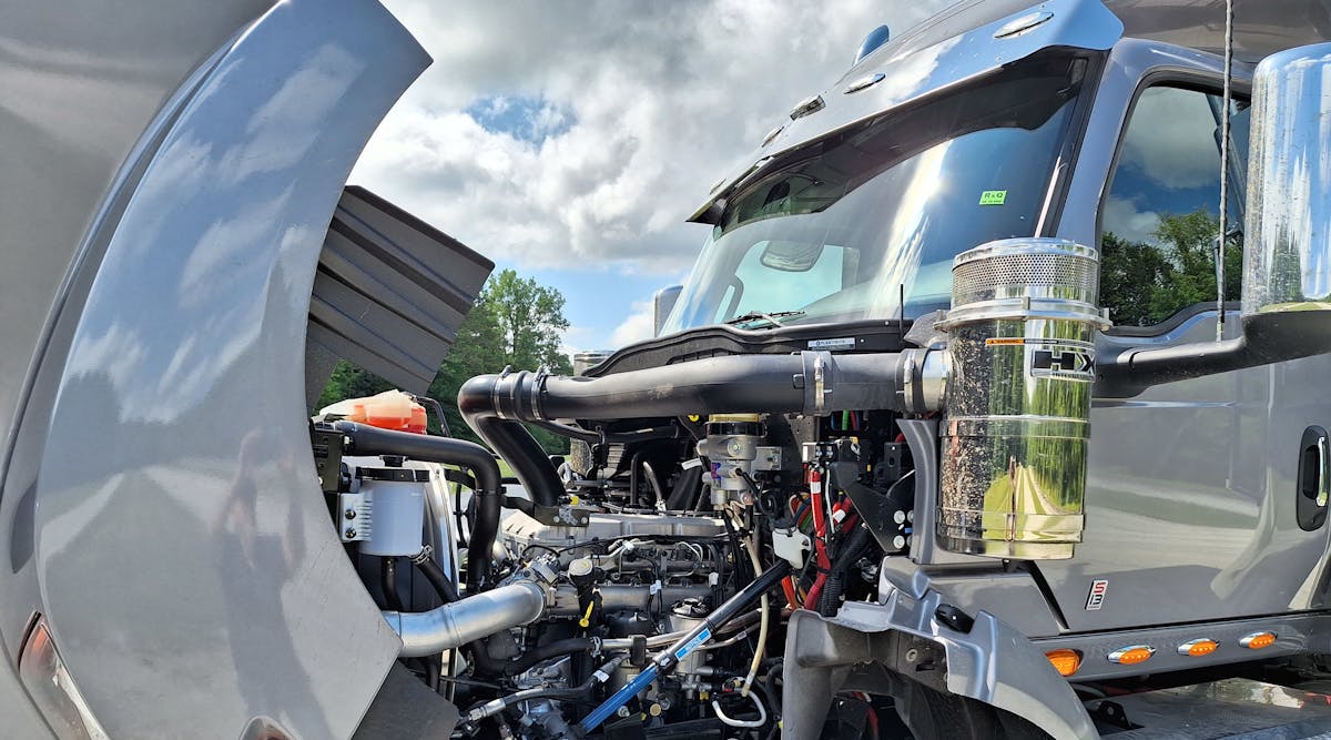 Navistar&rsquo;s new 12.7-liter S13 diesel, shown here in an HX tractor, is part of an integrated powertrain that includes a proprietary automated manual transmission. It will be the last diesel developed by the company, which looks toward a transition to electric power. But the engine is typical of modern diesels that will work reliably and economically well into the 2030s.