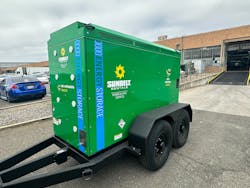 An energy storage system powered by battery electric technology stands ready to save diesel fuel and lower emissions and noise. It is through trying portable power sources like this one that many fleets may have an introduction to greener operation.