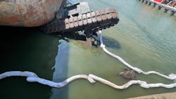 A crane sits in the water at Wepfer Marine Drydock near Memphis, Tennessee. The cause of the incident is under investigation. (U.S. Coast Guard photo by Chief Petty Officer Will Parris) A crane sits in the water at Wepfer Marine Drydock near Memphis, Tennessee. The cause of the incident is under investigation. (U.S. Coast Guard photo by Chief Petty Officer Will Parris)