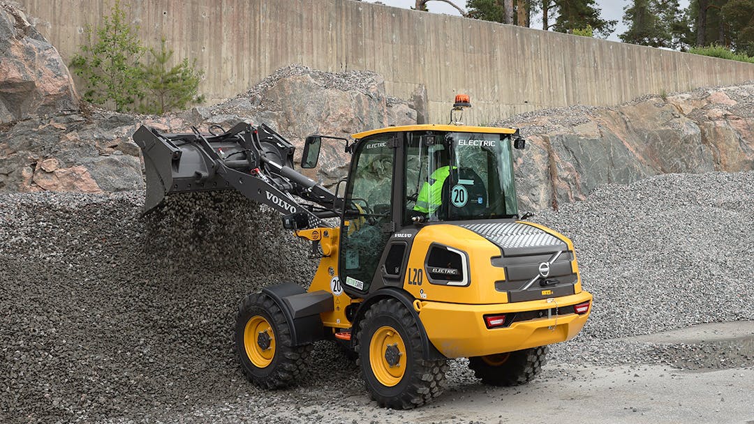 A Volvo L20 electric wheel loader.