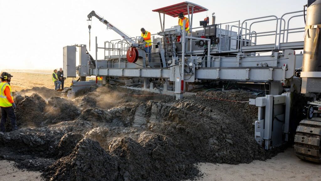 The Power Pavers SP-3404 has an optional compact, fully controlled Dowel Bar Insertion system. It is equipped with a hydraulic floating floor to maintain the integrity of the initial slab and improve reconsolidation around dowel bars after the insertion process.