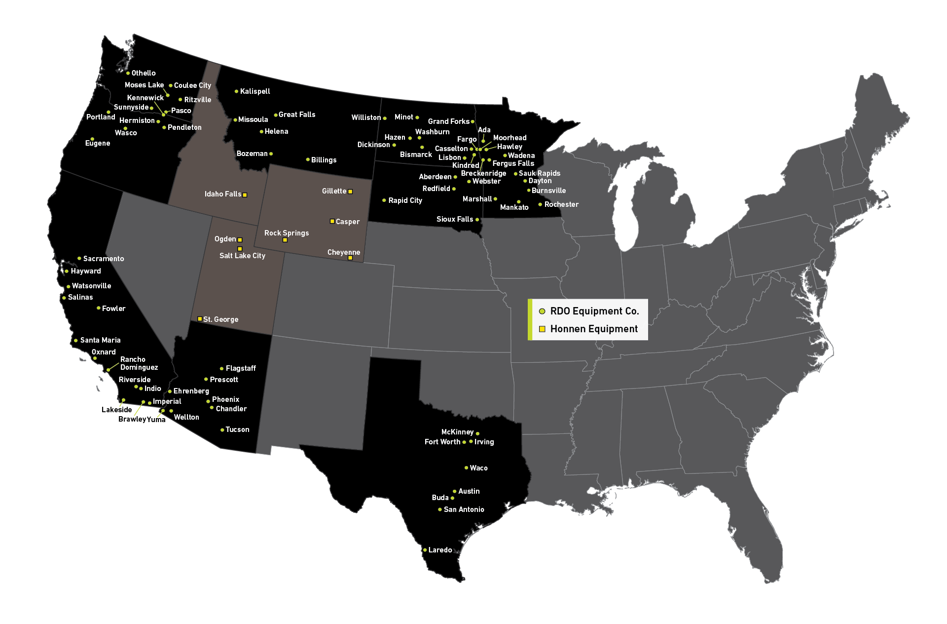 Map Of Rdo And Honnen Coverage