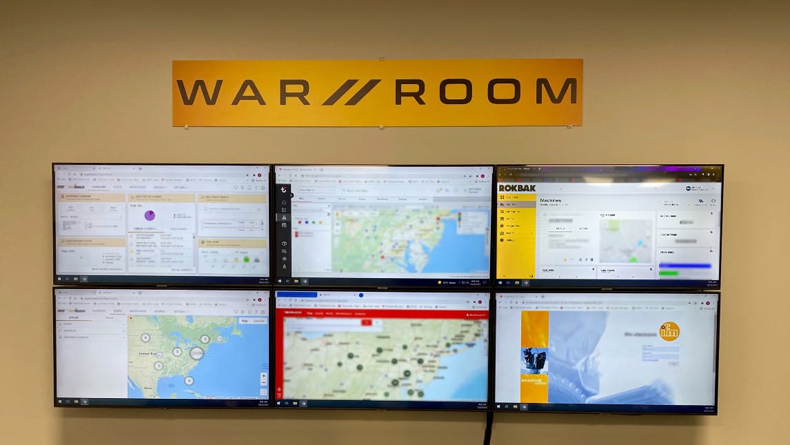 GT Mid Atlantic monitors machine data from its 'war room' in New Jersey.