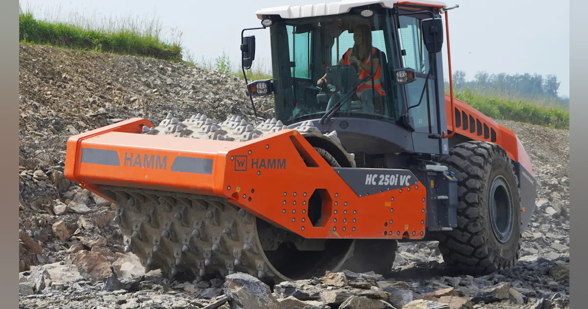 Hamm VC Soil Compactor Crushes Rock, Stone | Construction Equipment