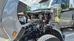 The International S13 diesel has a clean, uncluttered look. Most routine service points are on the left side. The International S13 diesel has a clean, uncluttered look. Most routine service points are on the left side.