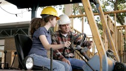 Pre-apprenticeship programs in equipment operation allow students to experience hands-on training in the field, such as that depicted here. Pre-apprenticeship programs in equipment operation allow students to experience hands-on training in the field, such as that depicted here.