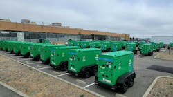 Sunbelt Rentals Battery Electric Storage Systems waiting for action. The units collect and store energy from the grid or a generator to discharge later and power electric equipment and more.