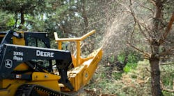 Disc mulcher on Deere CTL. Disc mulcher on Deere CTL.