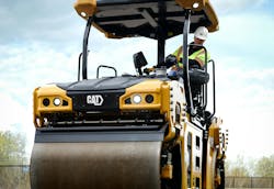 The CB7, CB8, and CB10 asphalt compactors feature a split-drum feature, cut-off wheel, and intelligent compaction technology. The CB7, CB8, and CB10 asphalt compactors feature a split-drum feature, cut-off wheel, and intelligent compaction technology.