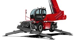 Lifting capacity for the Magni 10.37 rotating telehandler is 22,700 pounds. Lifting capacity for the Magni 10.37 rotating telehandler is 22,700 pounds.