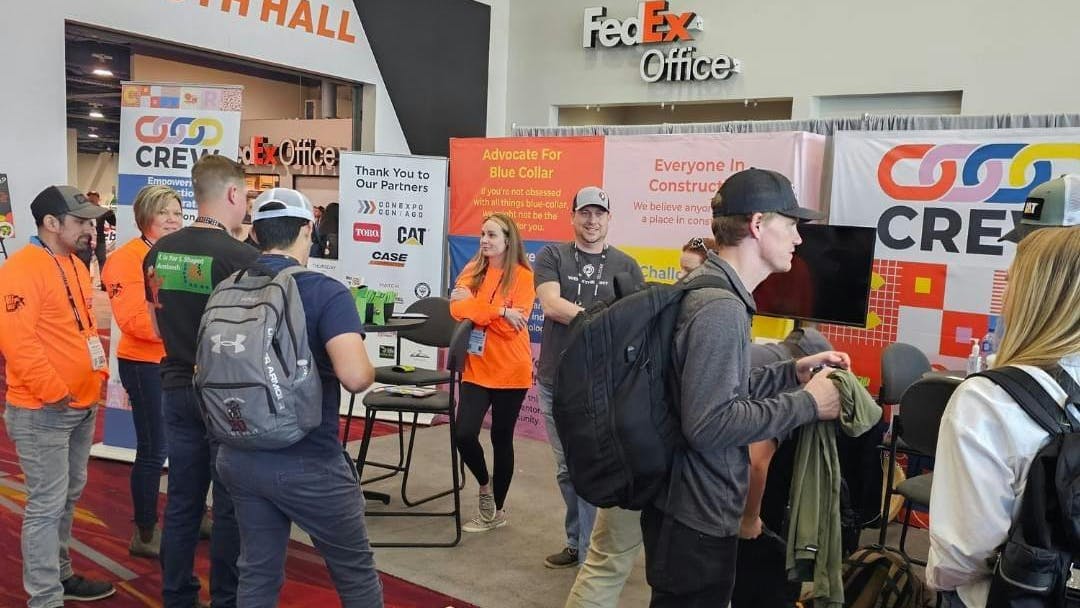 Crew Collaborative's full booth at Conexpo 2023.