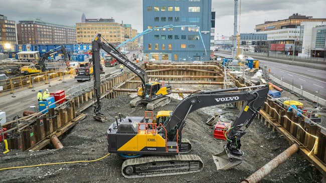 Volvo CE’s 30-ton grid-connected electric excavator formed part of the Electric Worksite tests.