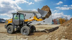 Case 321F wheel loader has an operating weight of 13,303 pounds.