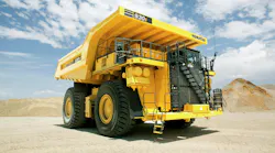 Komatsu 930 battery electric haul truck on site.