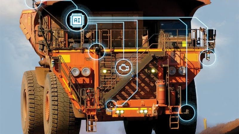 An illustration of ASI Mining&rsquo;s solutions on a mine truck.