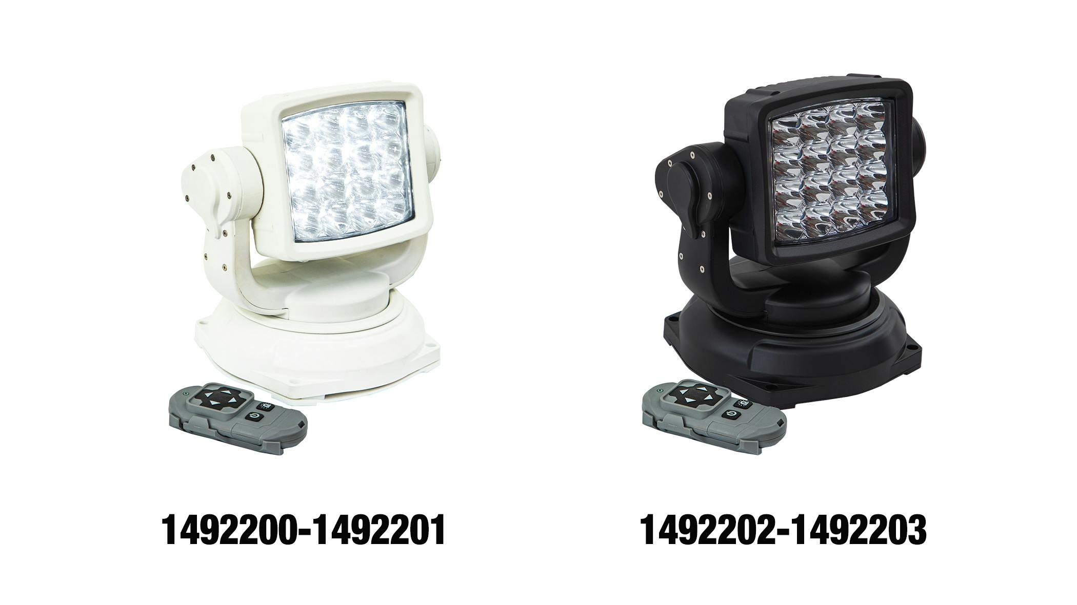 Ultra bright rotating spotlight with wireless remote.