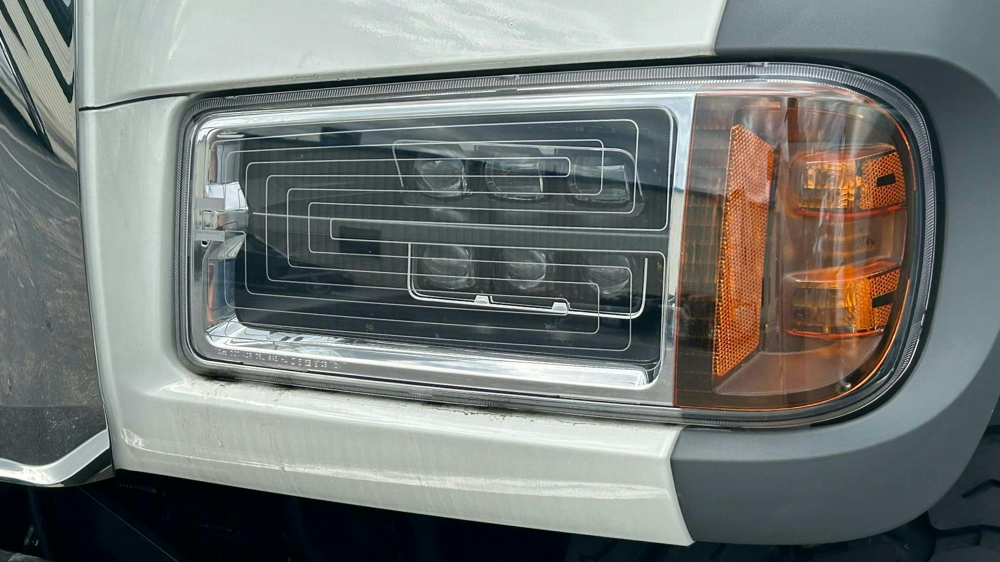 LEDs operate at low temps and are barely warm to the touch, so a heating grid in the lens melts snow and ice.