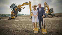 JCB chairman Anthony Bamford and his daughter, Alice Bamford, attending the groundbreaking ceremony. JCB chairman Anthony Bamford and his daughter, Alice Bamford, attending the groundbreaking ceremony.