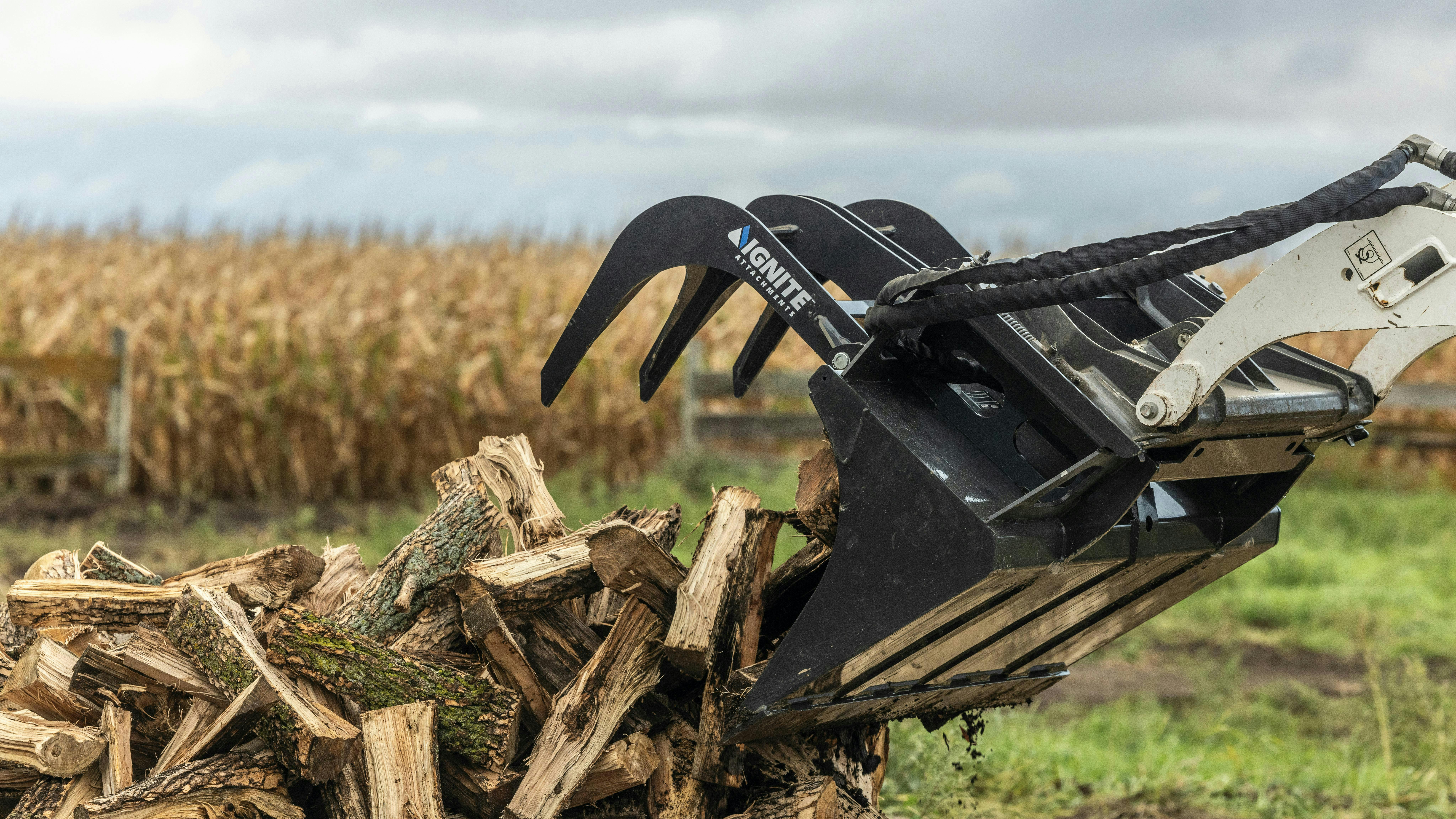 Bucket grapple on site.
