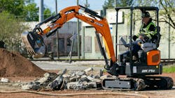 The DX17X-7 digs to 7 feet 3 inches. The DX17X-7 digs to 7 feet 3 inches.