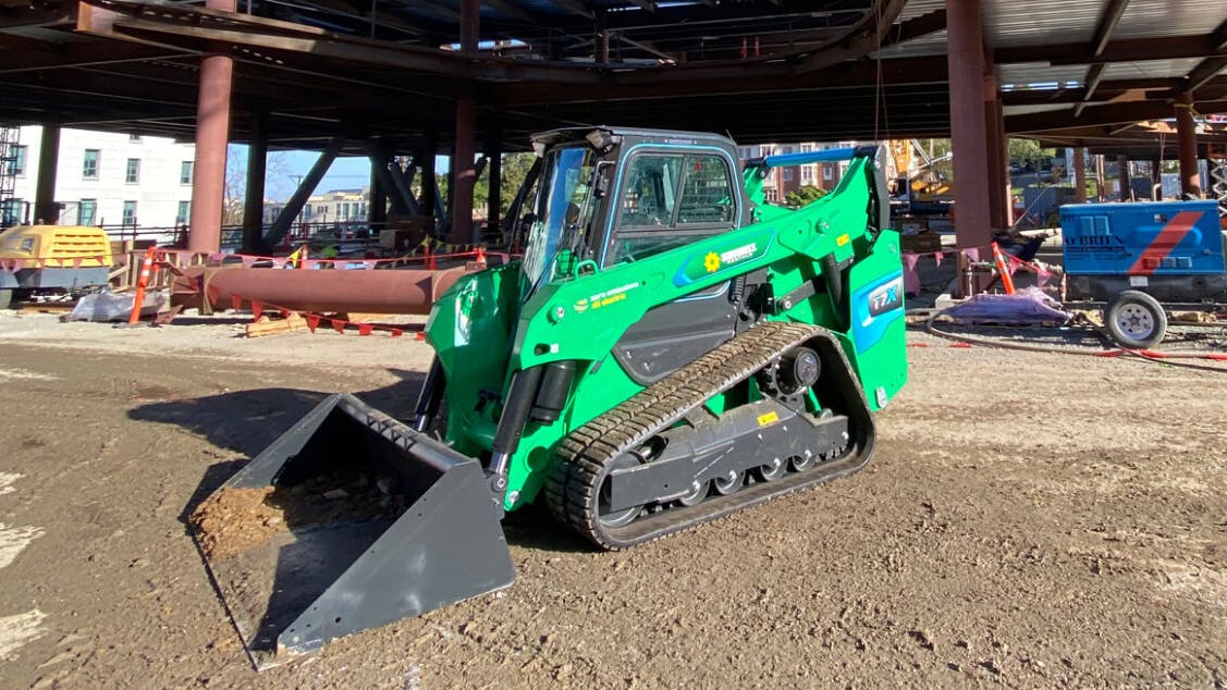 Bobcat T7X electric compact track loader.