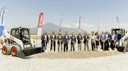 Groundbreaking ceremony attended by Bobcat leaders.
