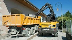 The 21,384-pound Mecalac excavator has a 115-horsepower engine. The 21,384-pound Mecalac excavator has a 115-horsepower engine.